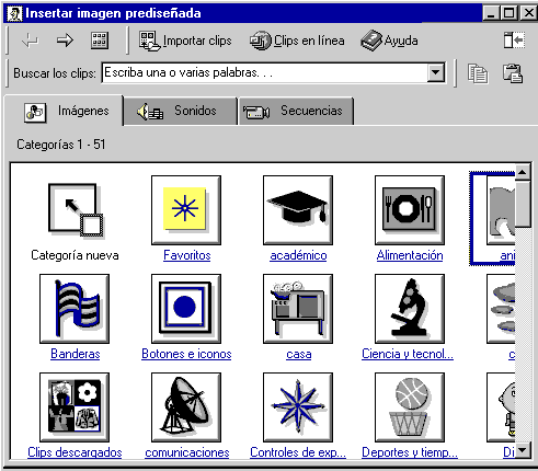 Poner imágenes prediseñadas en Excel